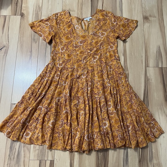 Patrons of Peace Dresses & Skirts - Patrons of Peace Anthropologie Tiered Orange Paisley Peasant Boho Sz S Festival‎